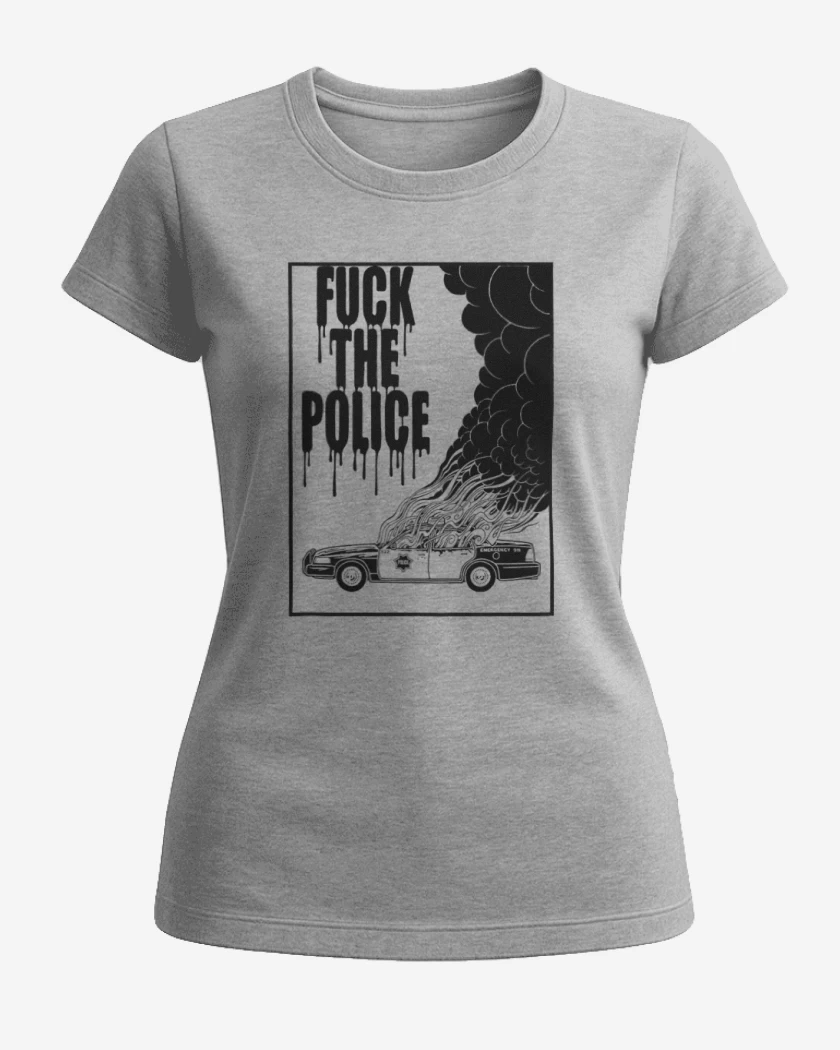 Polera de Mujer Gris Melange de Fuck the police