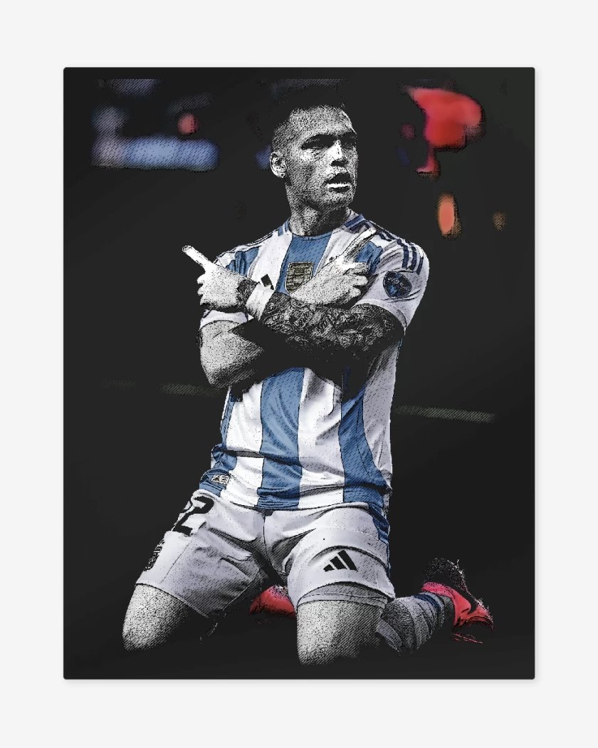 Print metalico Negro de Lautaro Martinez Argentina
