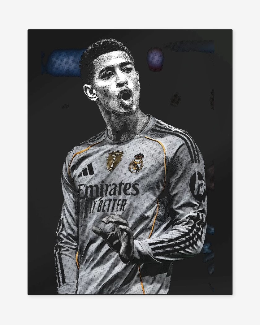 Print metalico Negro de Jude Bellingham Real Madrid