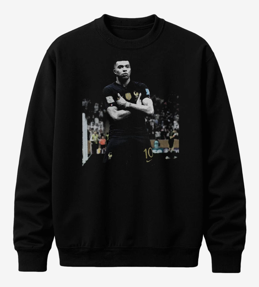Poleron polo Negro de  Kylian Mbappe
