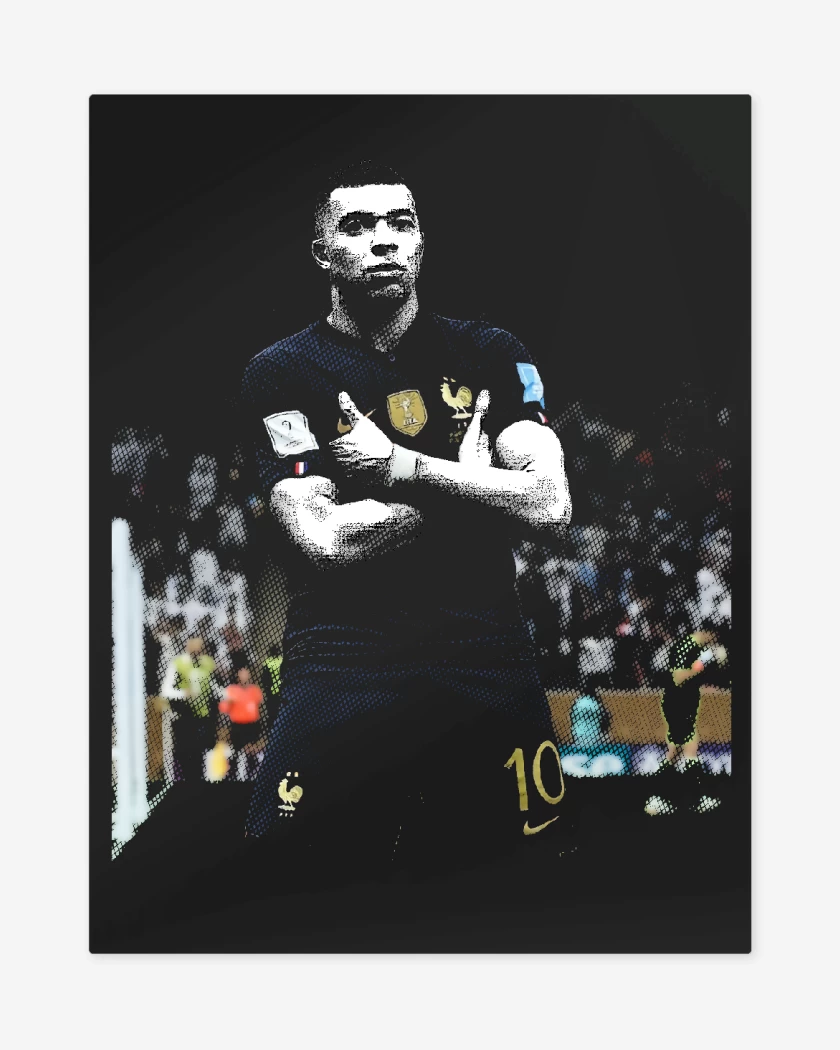 Print metalico Negro de  Kylian Mbappe