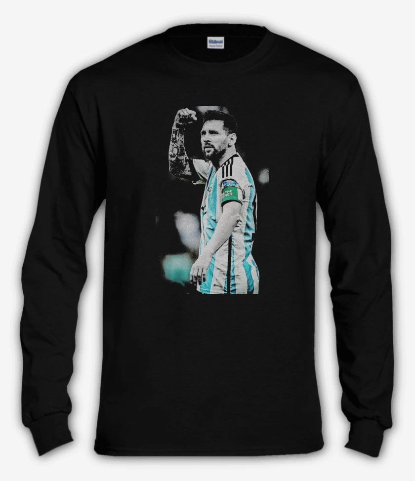 Polera manga larga Negro de Leo Messi Argentina