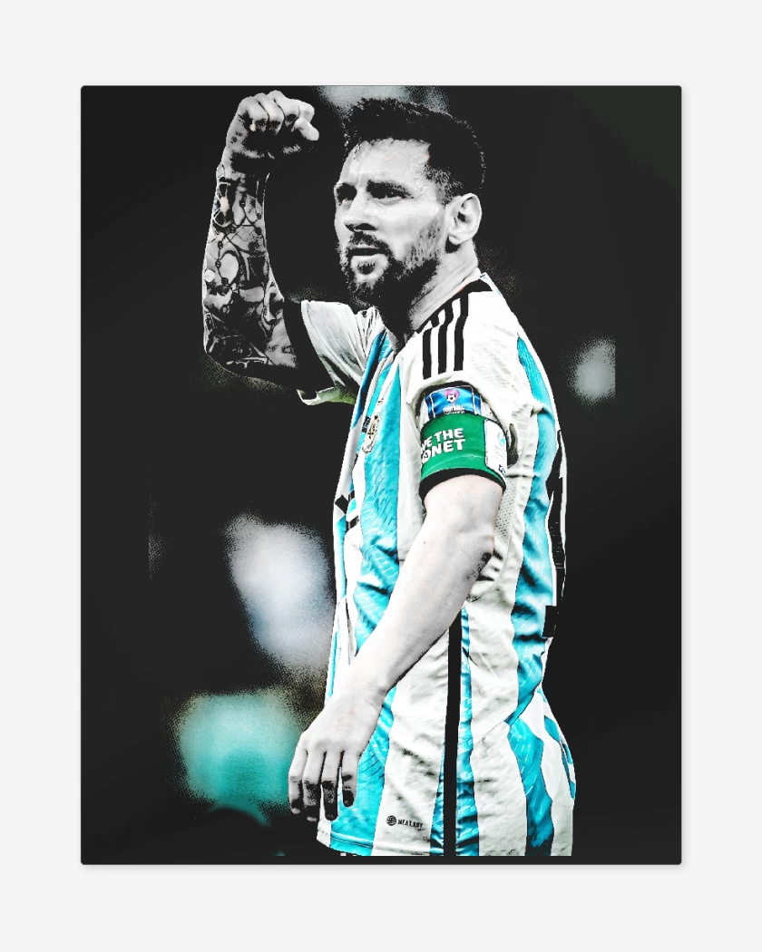 Print metalico Negro de Leo Messi Argentina