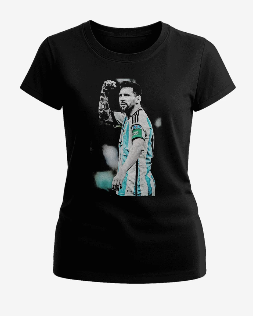 Polera de Mujer Negro de Leo Messi Argentina