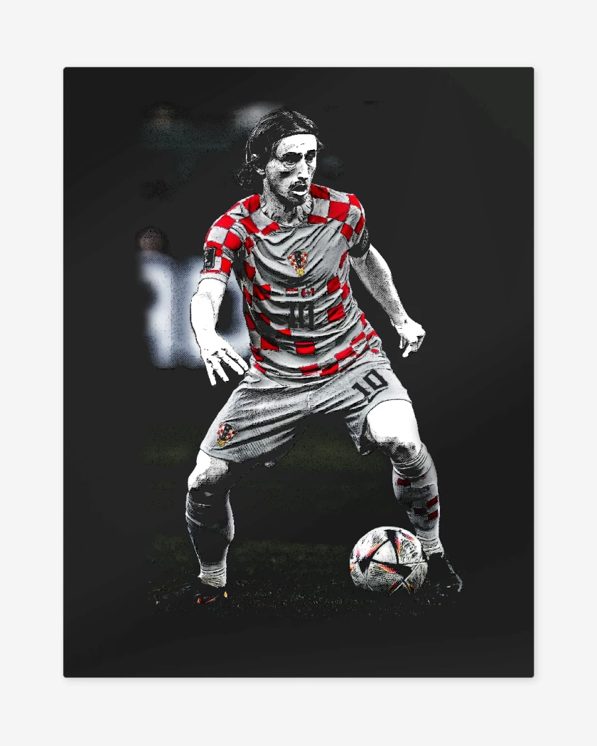Print metalico Negro de Luka Modric Croacia 
