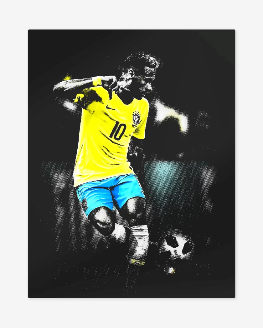 Print metalico Negro de Neymar JR Brasil 