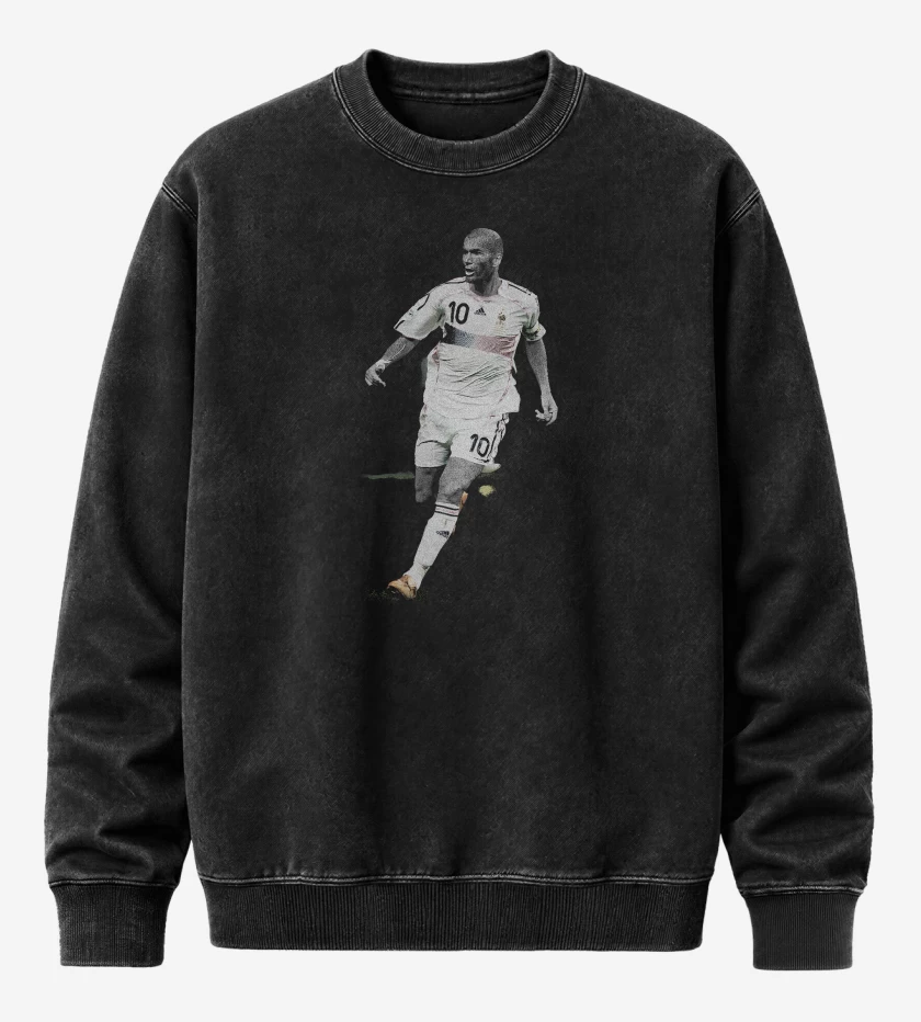 Poleron Polo Acid Wash Negro de Zidane Francia