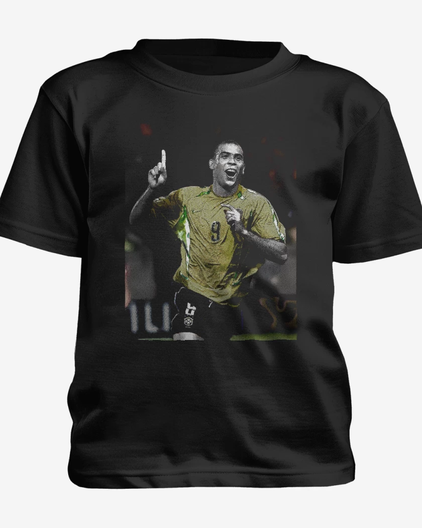 Polera de niño Negro de Ronaldo Brasil 