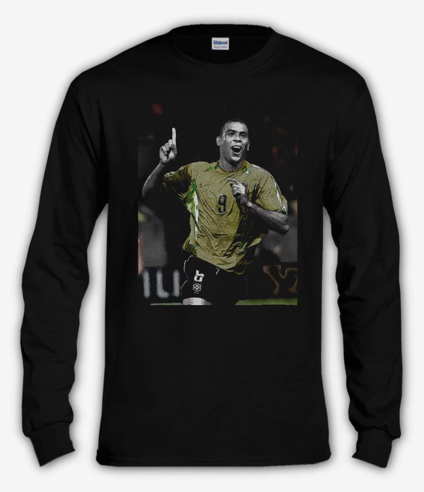 Polera manga larga Negro de Ronaldo Brasil 