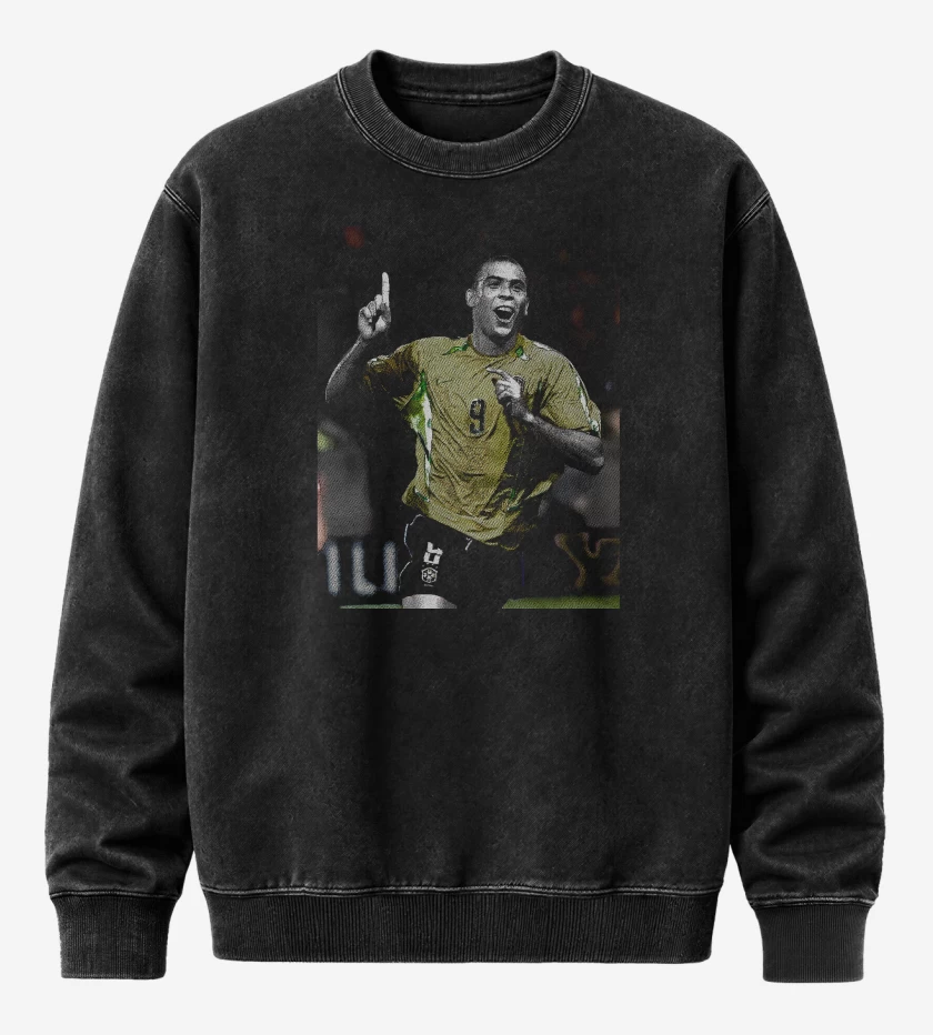 Poleron Polo Acid Wash Negro de Ronaldo Brasil 