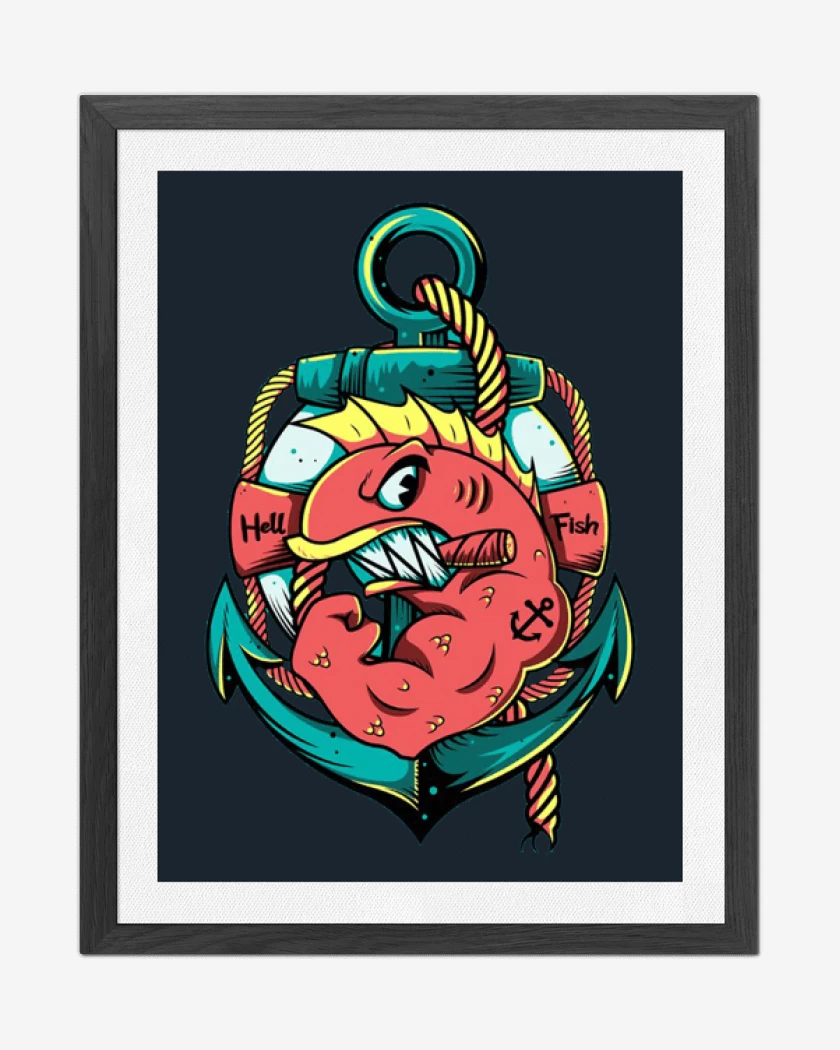 Cuadro decorativo Azul Marino de Los peces del infierno