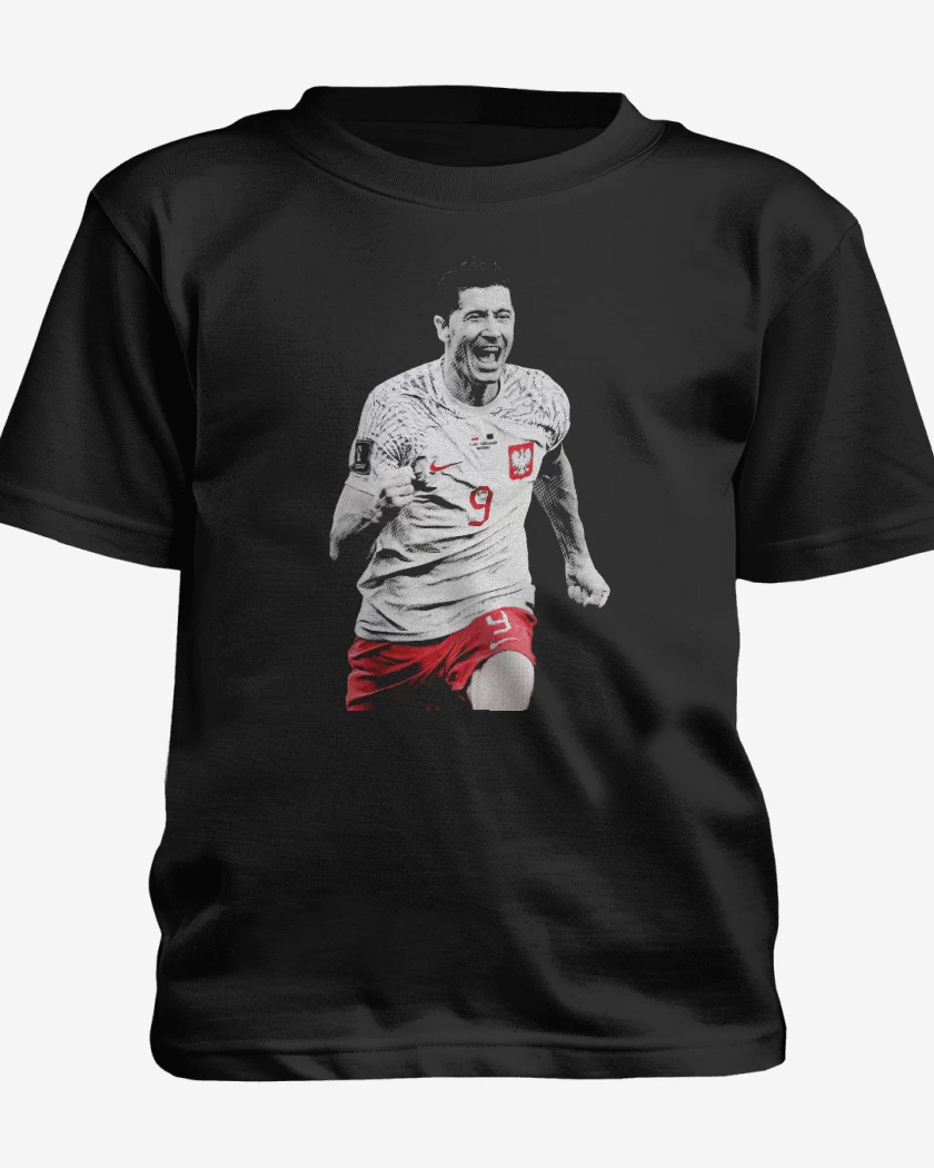 Polera de niño Negro de Robert Lewandowski Polonia
