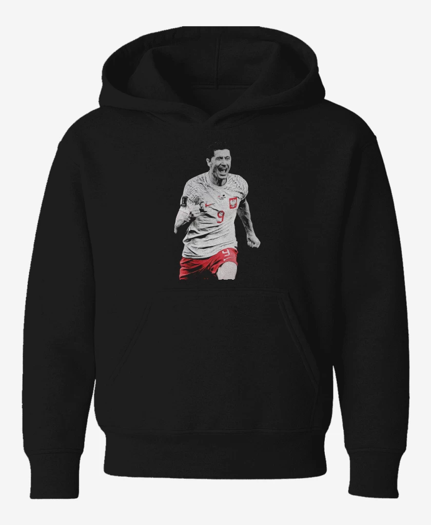 Poleron de niño Negro de Robert Lewandowski Polonia