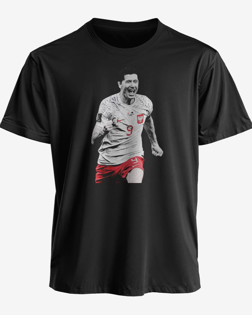 Polera premium Negro de Robert Lewandowski Polonia