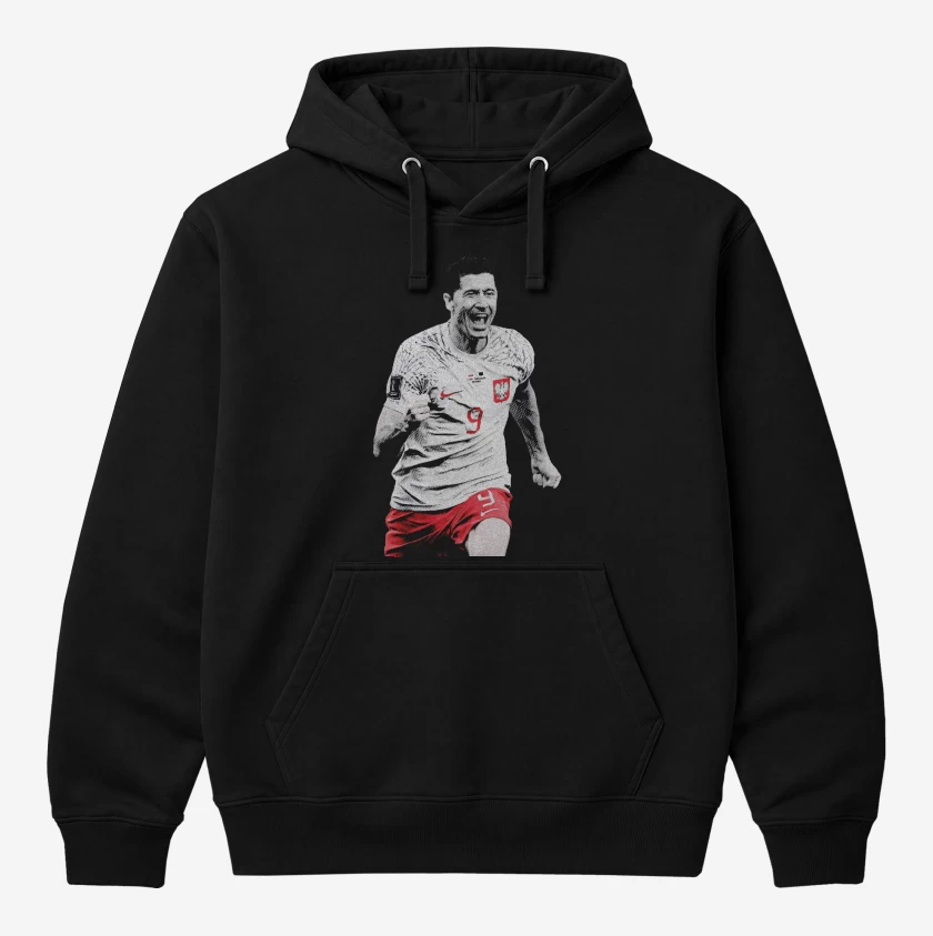 Polerón Canguro Negro de Robert Lewandowski Polonia