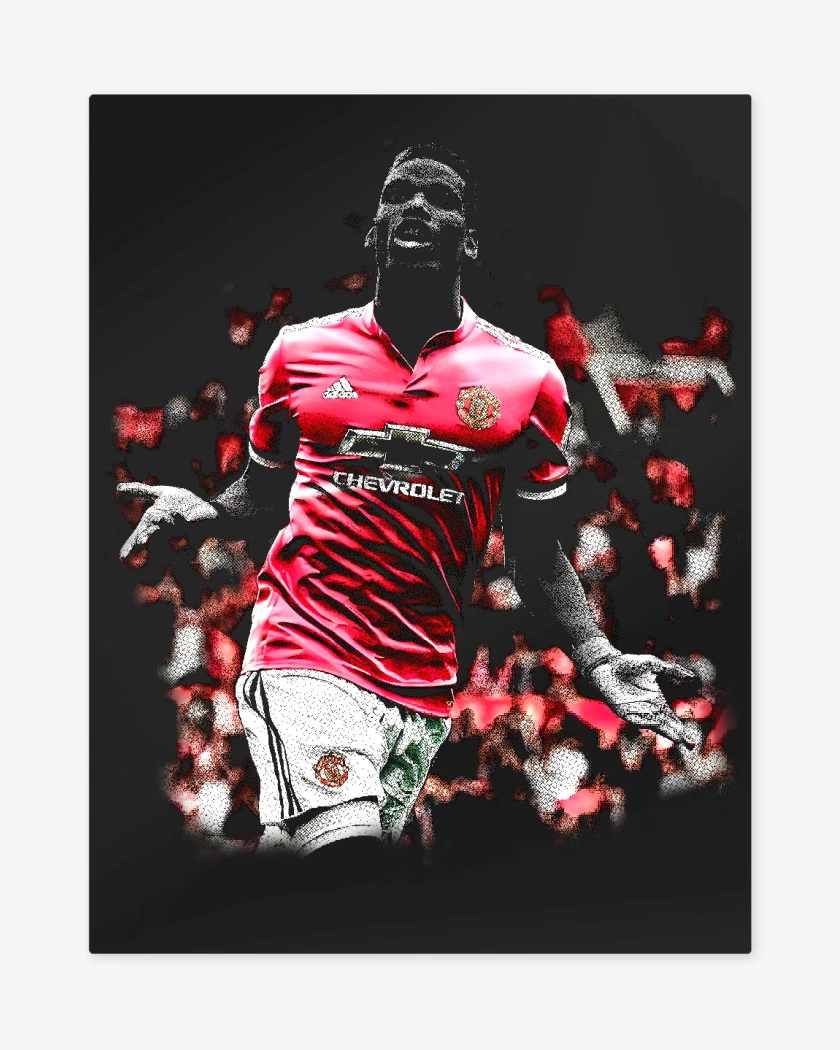 Print metalico Negro de Pogba Man United