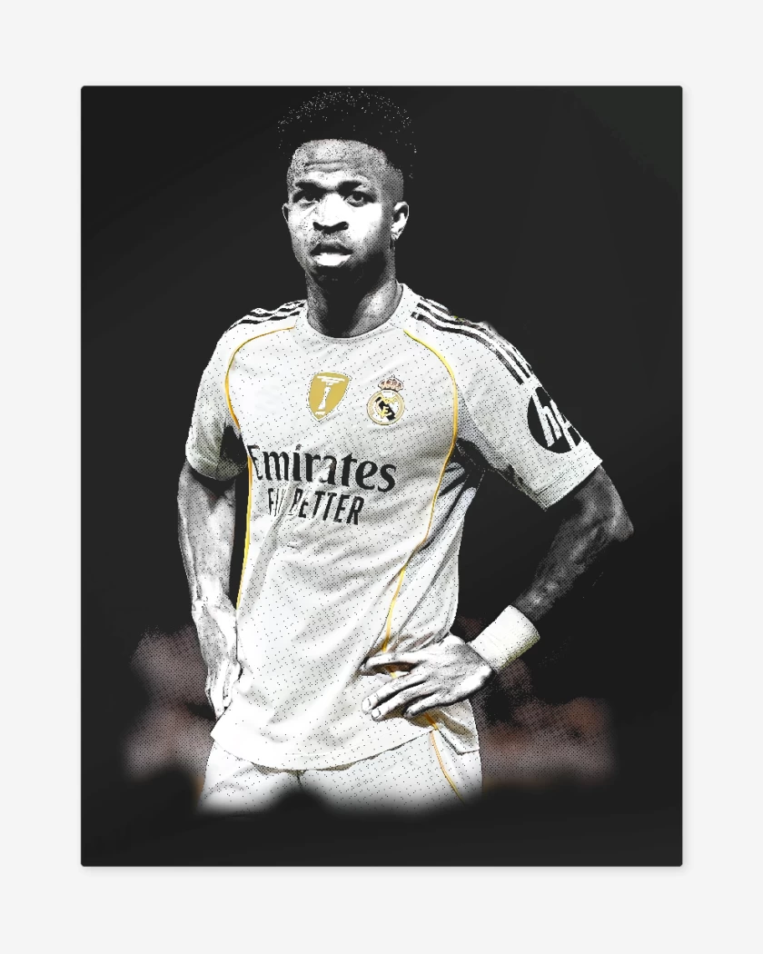Print metalico Negro de Vinicius Jr Real madrid