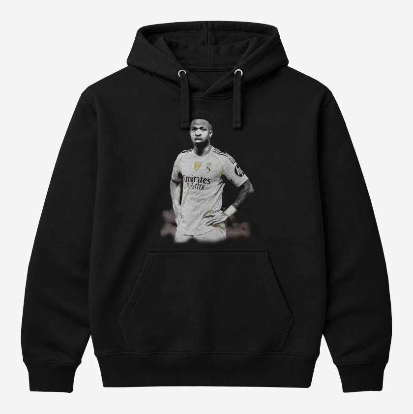 Polerón Canguro Negro de Vinicius Jr Real madrid