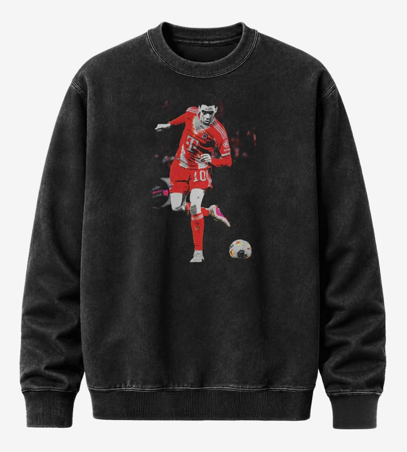 Poleron Polo Acid Wash Negro de Musiala bayer munich