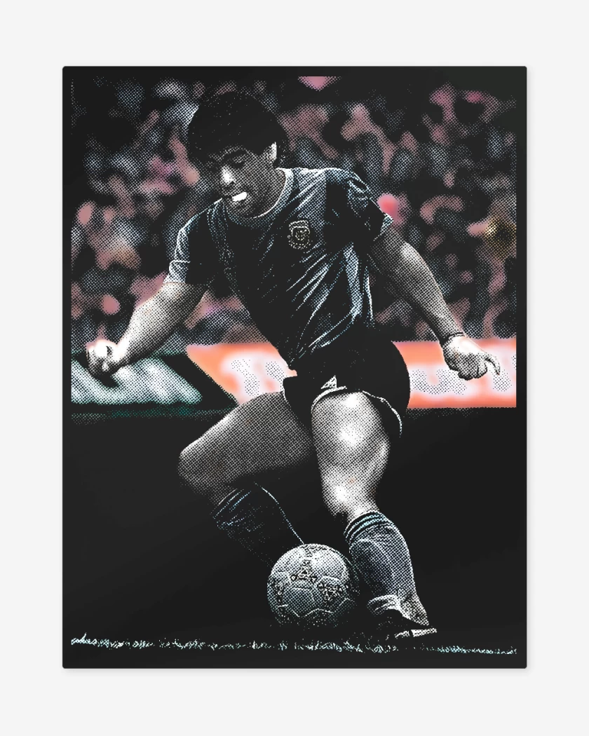 Print metalico Negro de Maradona Argentina