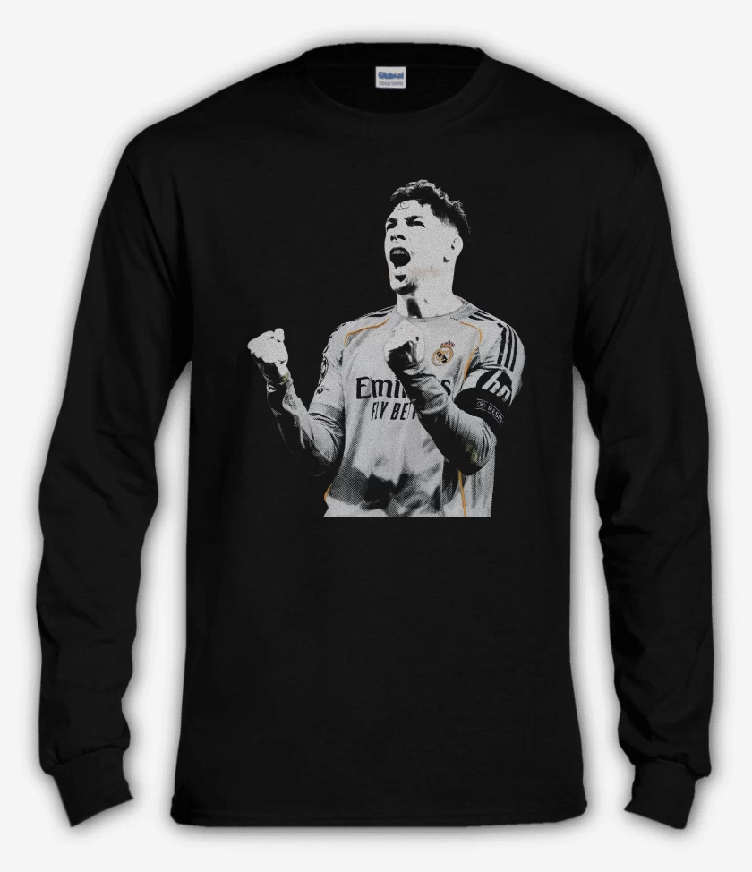 Polera manga larga Negro de Federico Valverde Real Madrid 