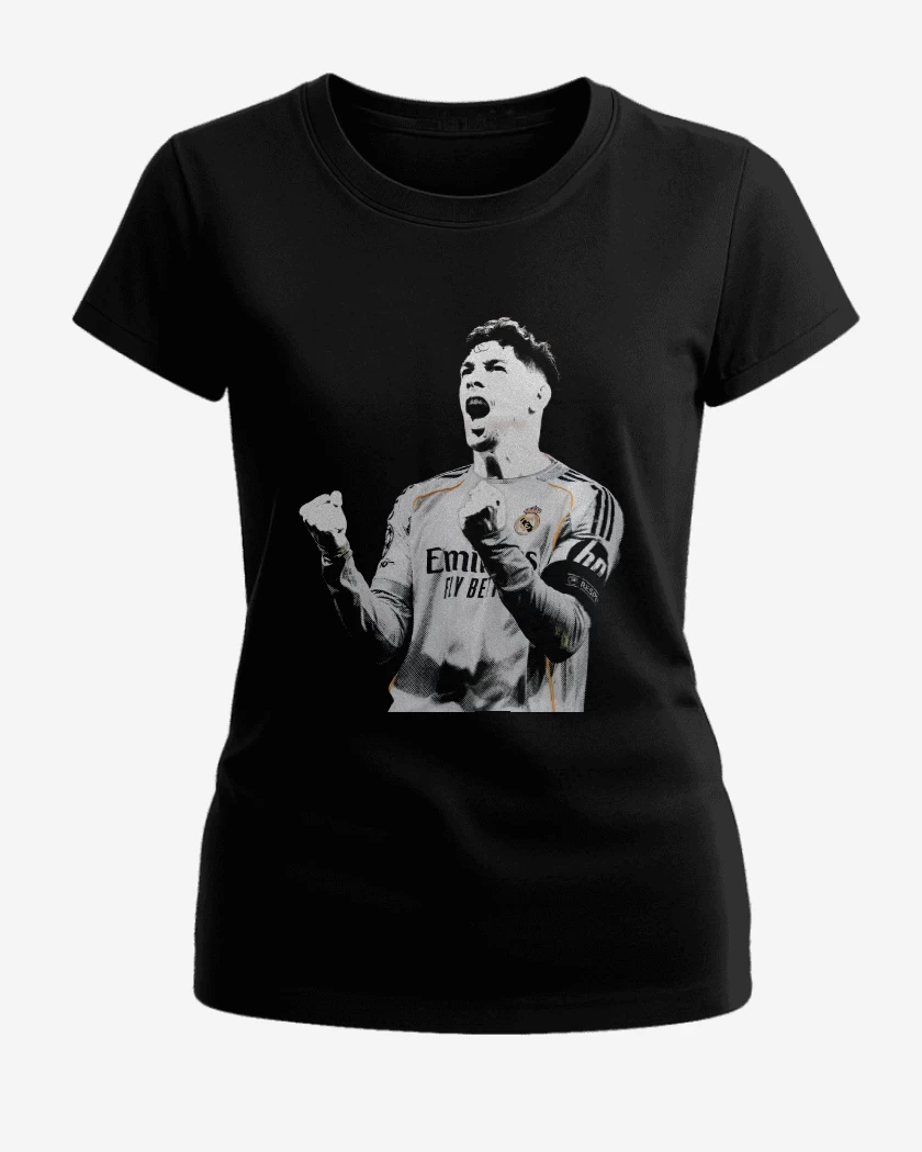 Polera de Mujer Negro de Federico Valverde Real Madrid 