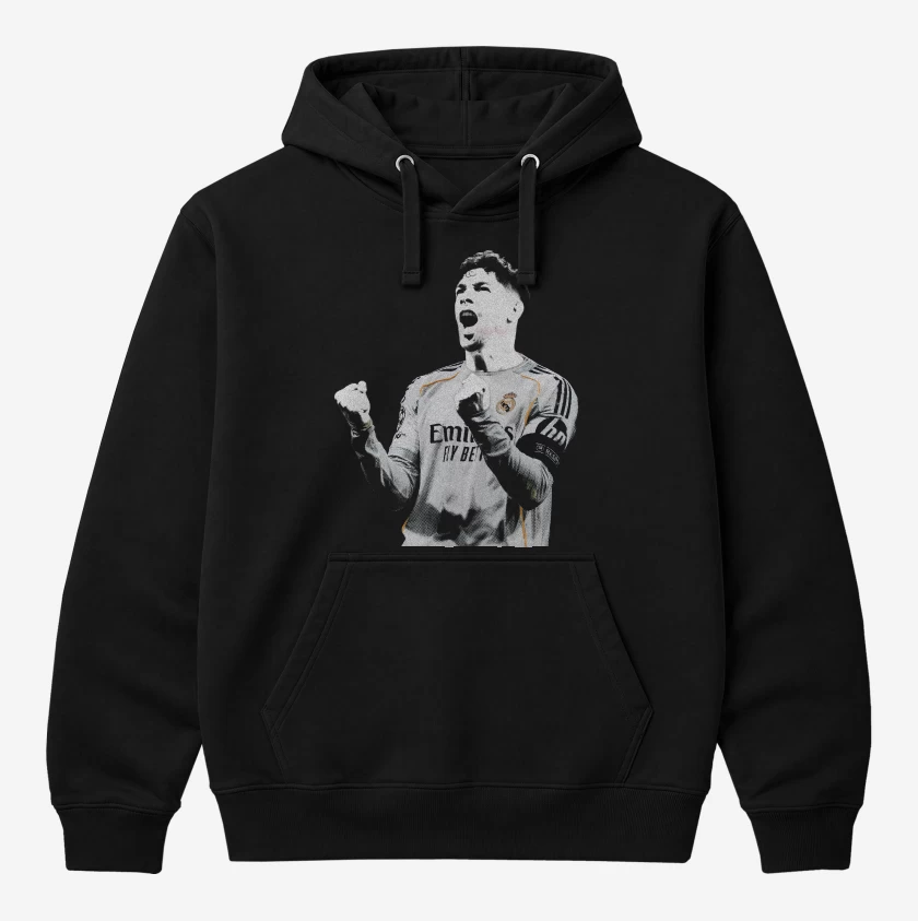 Polerón Canguro Negro de Federico Valverde Real Madrid 