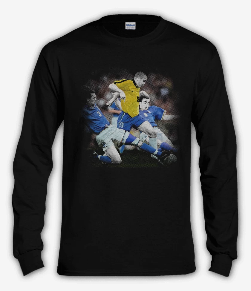 Polera manga larga Negro de Ronaldo vs Maldini y Cannavaro