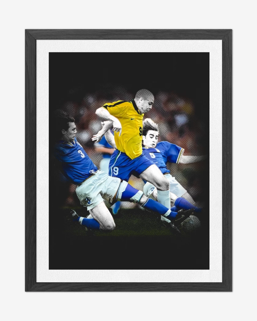 Cuadro decorativo Ronaldo vs Maldini y Cannavaro