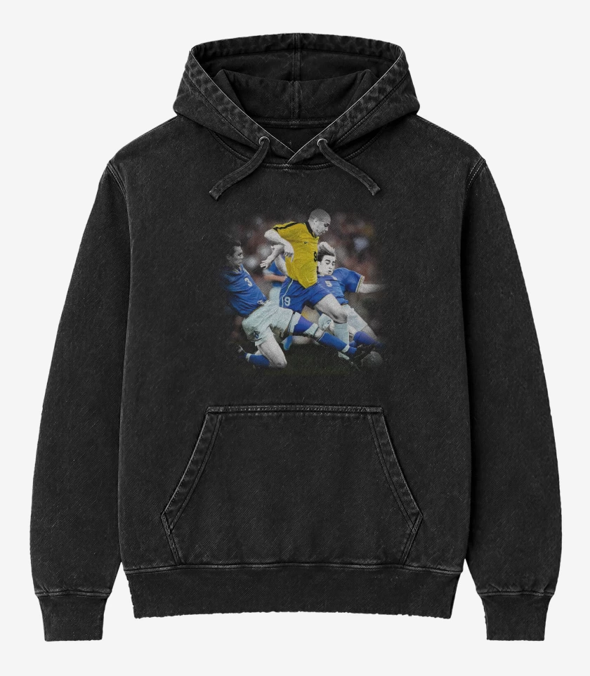 Poleron Canguro Acid Wash Ronaldo vs Maldini y Cannavaro