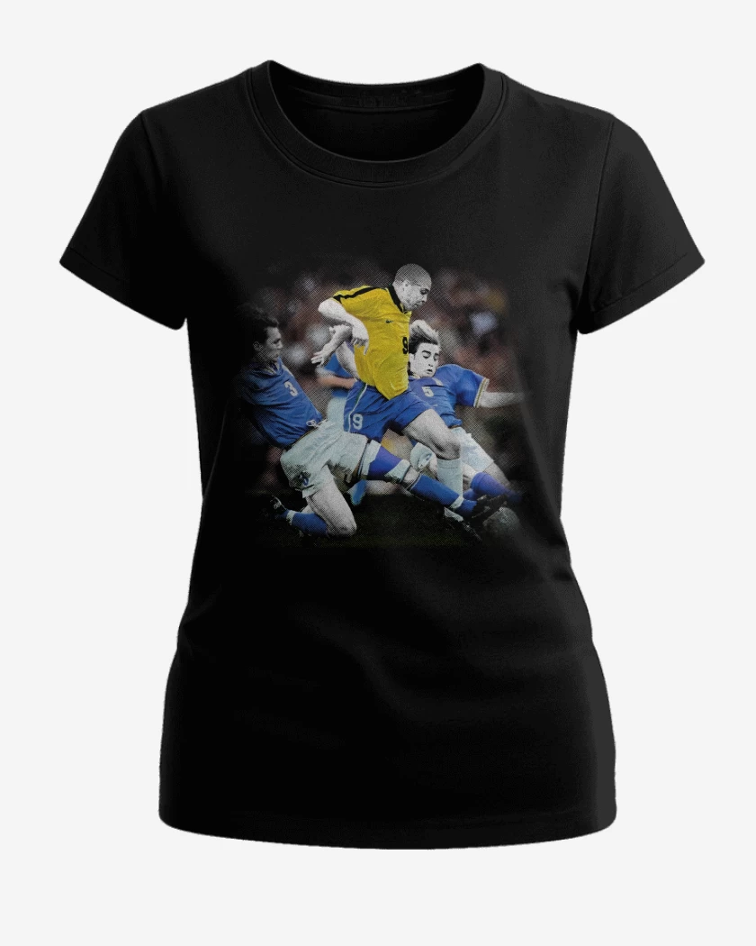 Polera de Mujer Negro de Ronaldo vs Maldini y Cannavaro