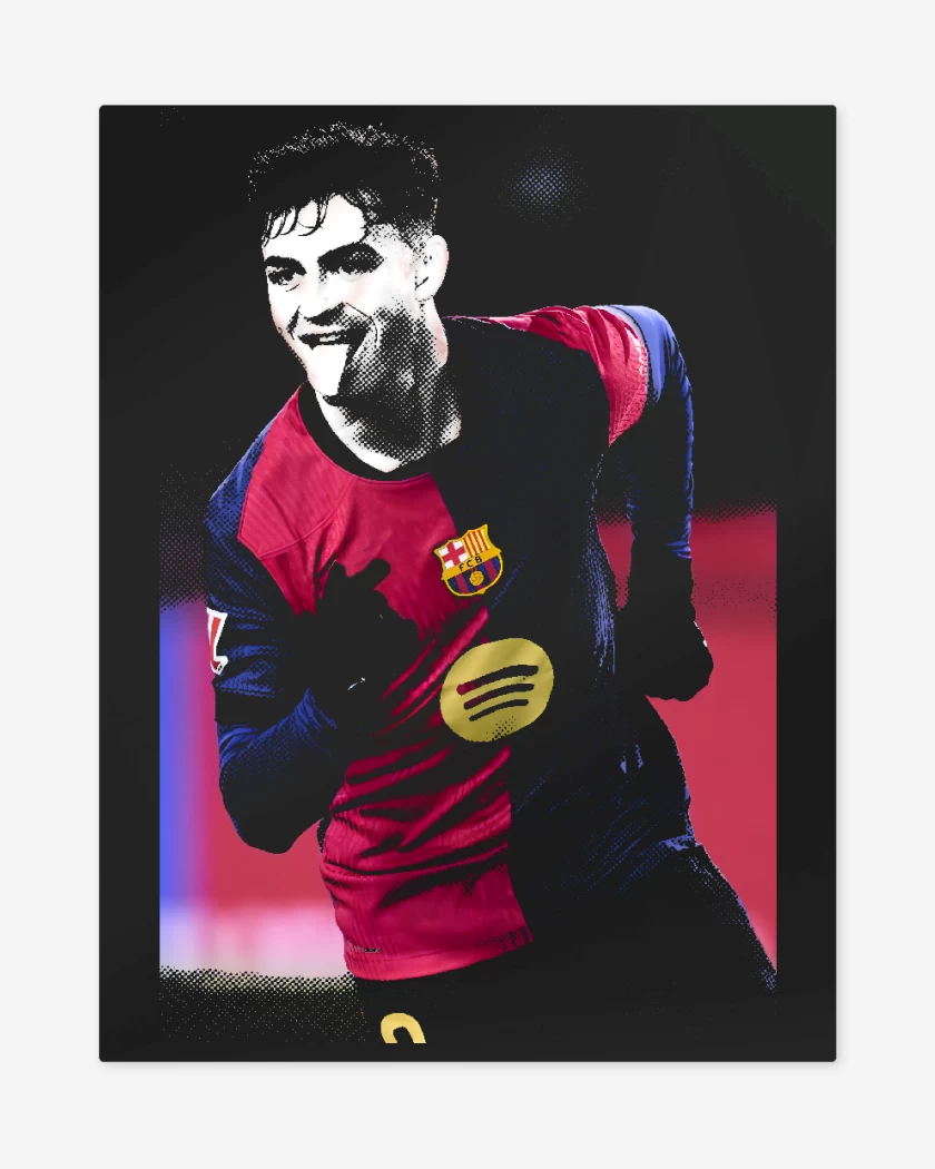 Print metalico Negro de Pedri Barcelona 