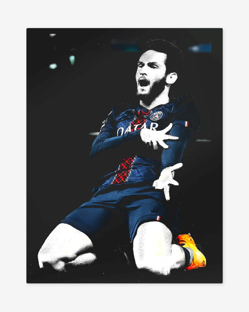 Print metalico Negro de Khvicha Kvaratskhelia PSG