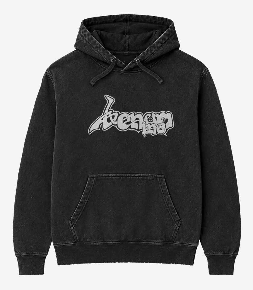 Poleron Canguro Acid Wash Negro de Venom Inc Logo