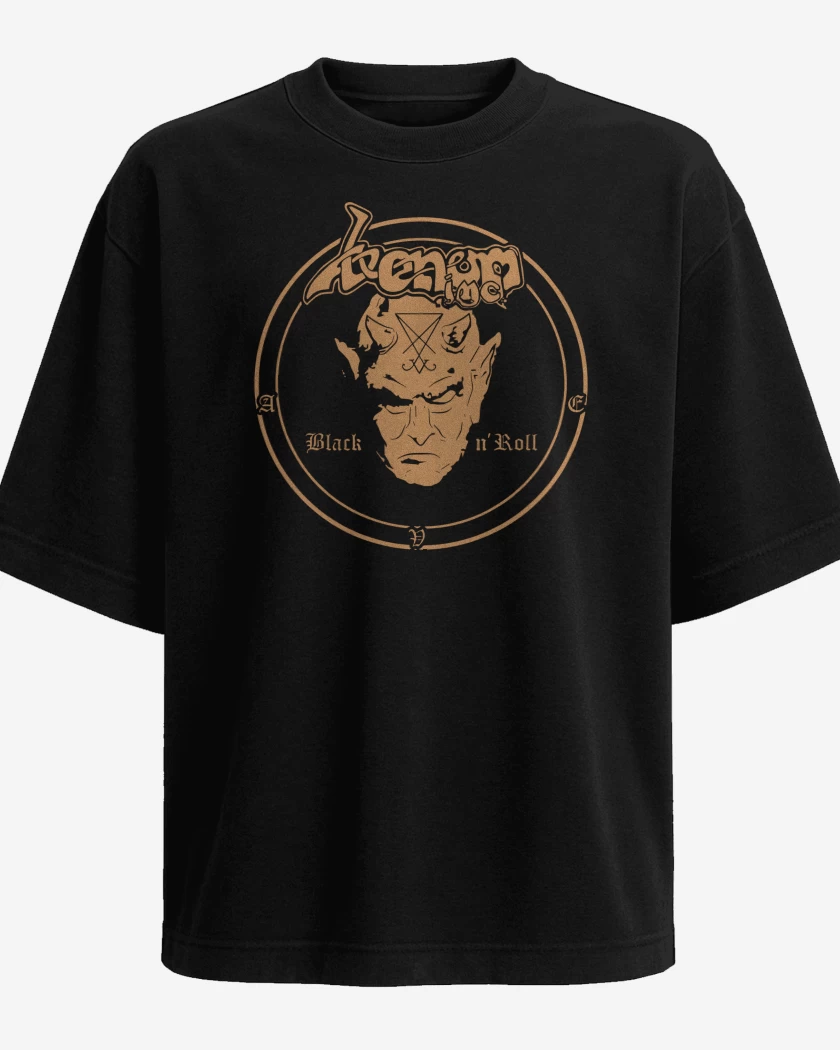 Polera Oversize Negro de Venom Inc Black n Roll