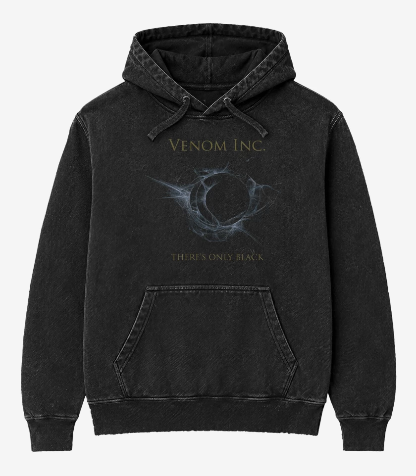 Poleron Canguro Acid Wash Negro de Venom Inc Theres Only Black