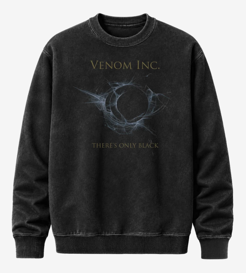 Poleron Polo Acid Wash Negro de Venom Inc Theres Only Black