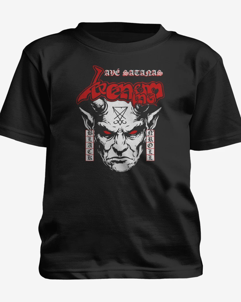 Polera de niño Negro de Venom Inc Ave Satanas