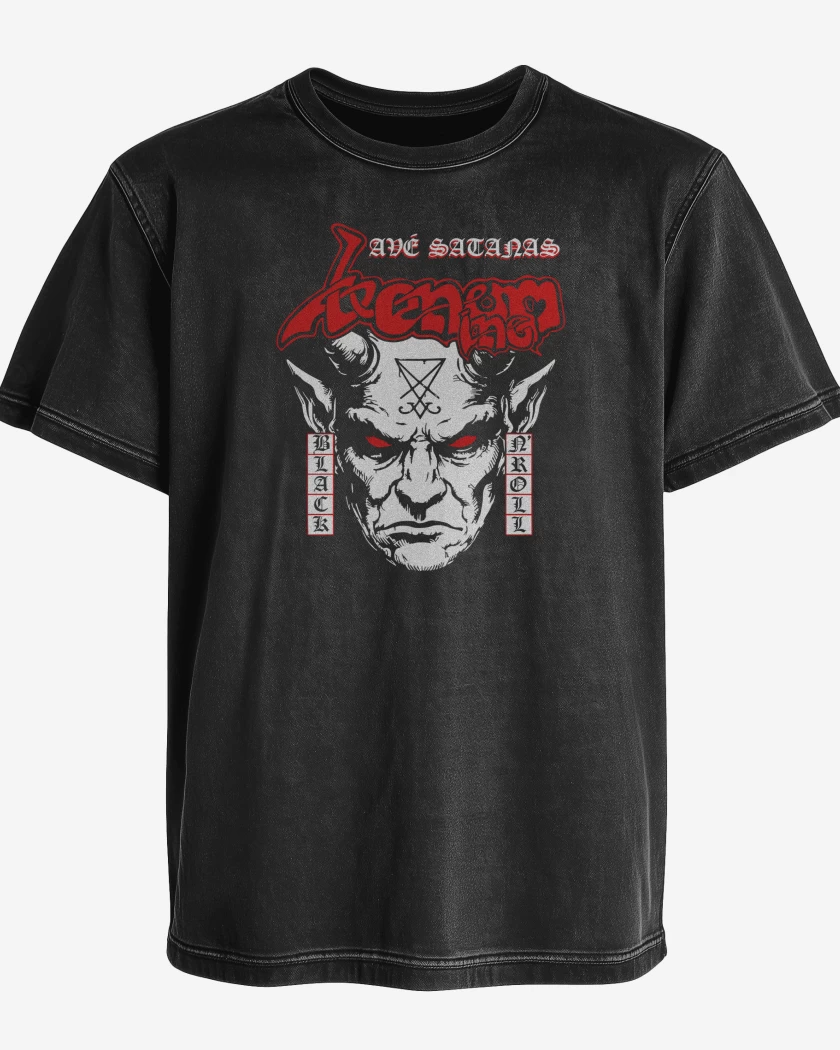 Polera desgastada Venom Inc Ave Satanas