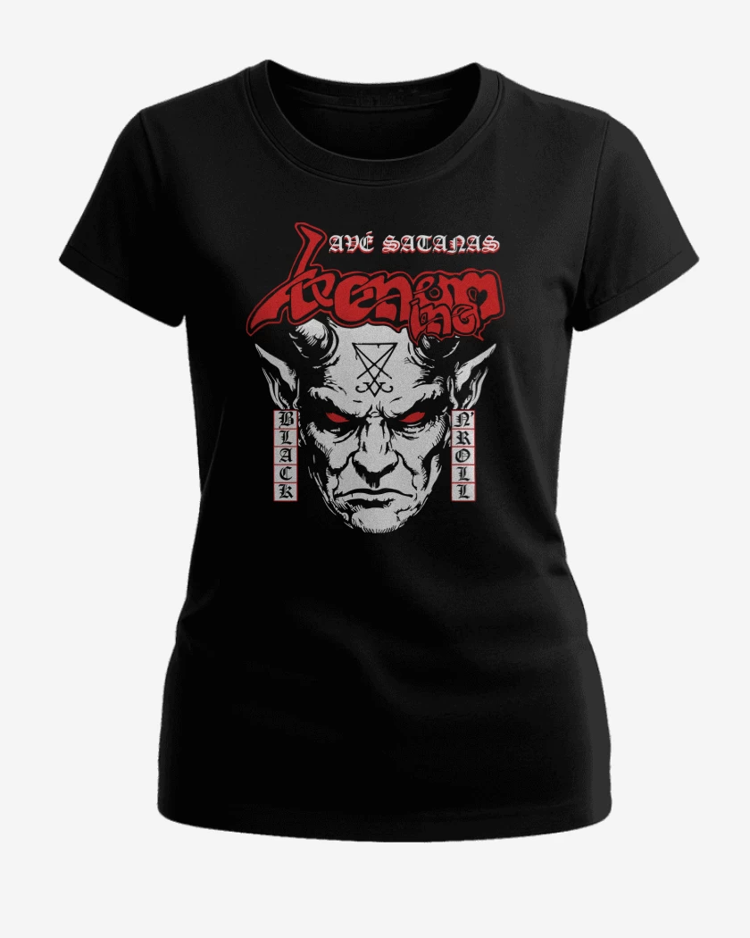 Polera de Mujer Negro de Venom Inc Ave Satanas
