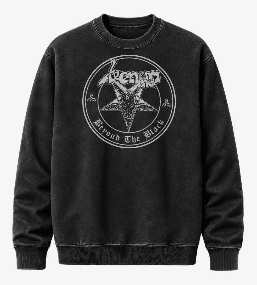 Poleron Polo Acid Wash Negro de Venom Inc Beyond