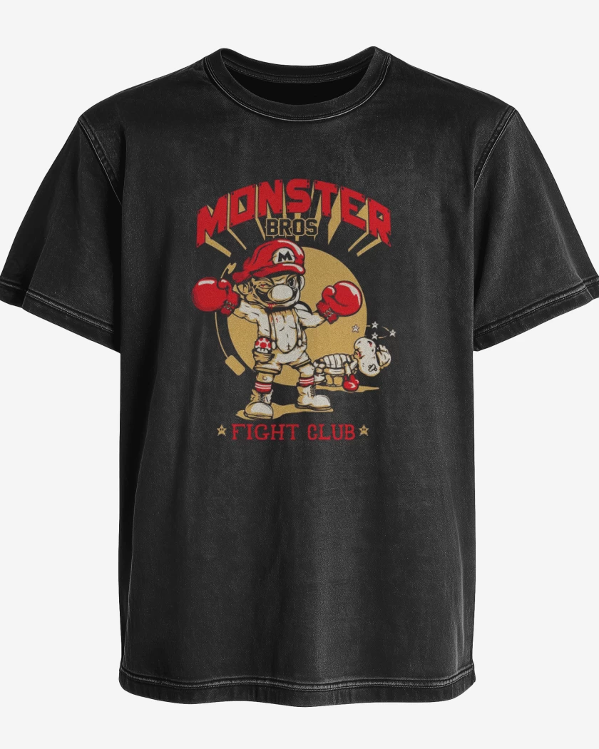 Polera desgastada Negro de Monster bross