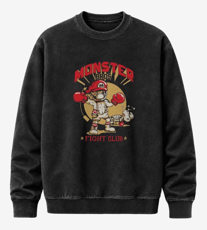 Poleron Polo Acid Wash Negro de Monster bross