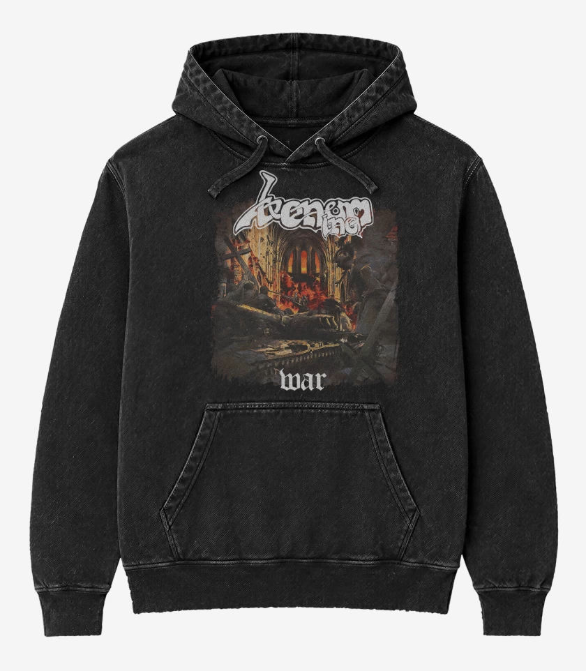 Poleron Canguro Acid Wash Negro de Venom Inc War