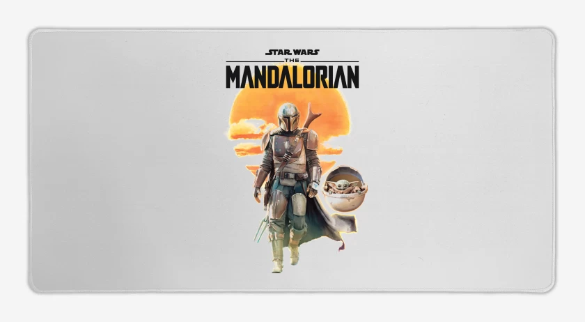 Mouse pad Gamer Blanco de Mandalorian Mando
