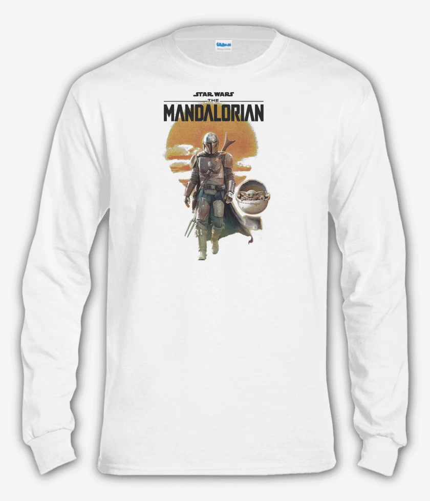 Polera manga larga Blanco de Mandalorian Mando