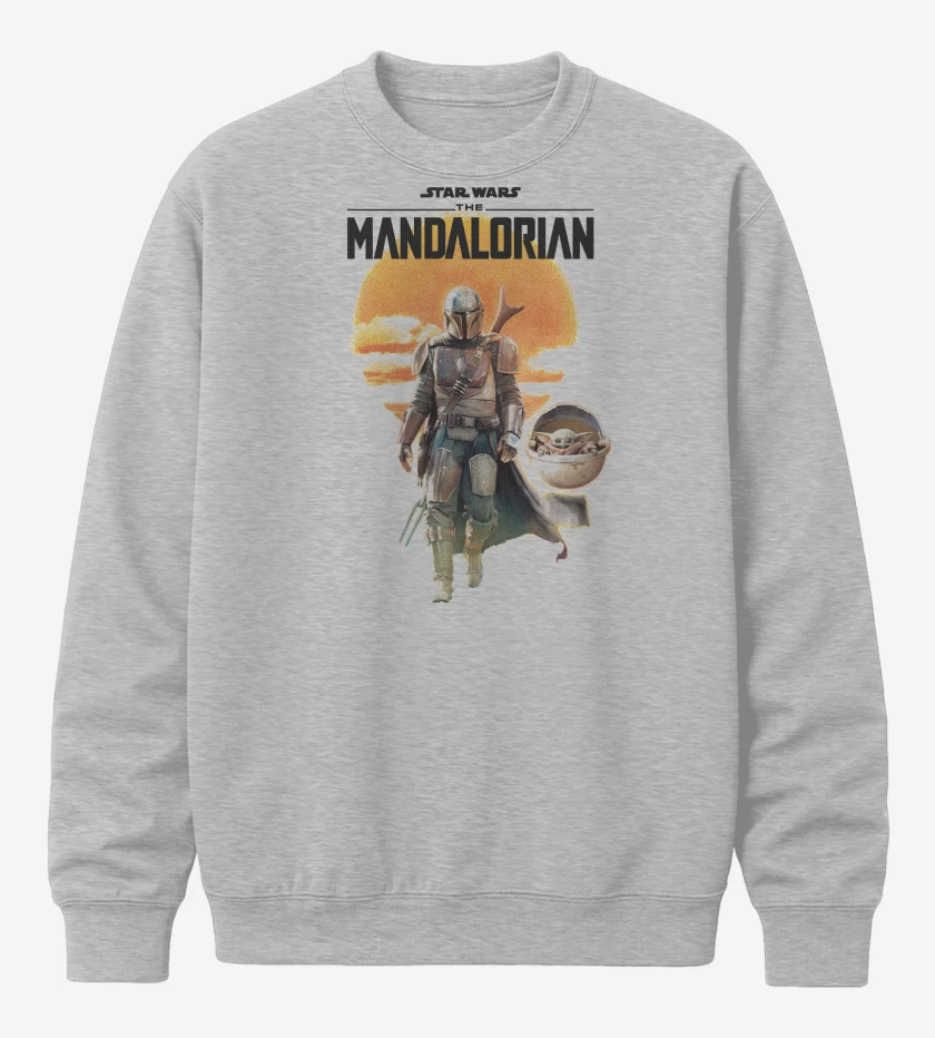 Poleron polo Gris Melange de Mandalorian Mando