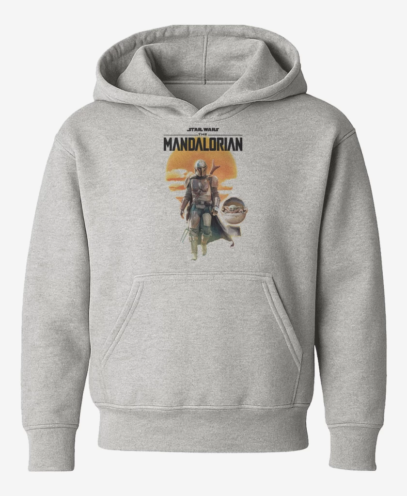 Poleron de niño Gris Melange de Mandalorian Mando