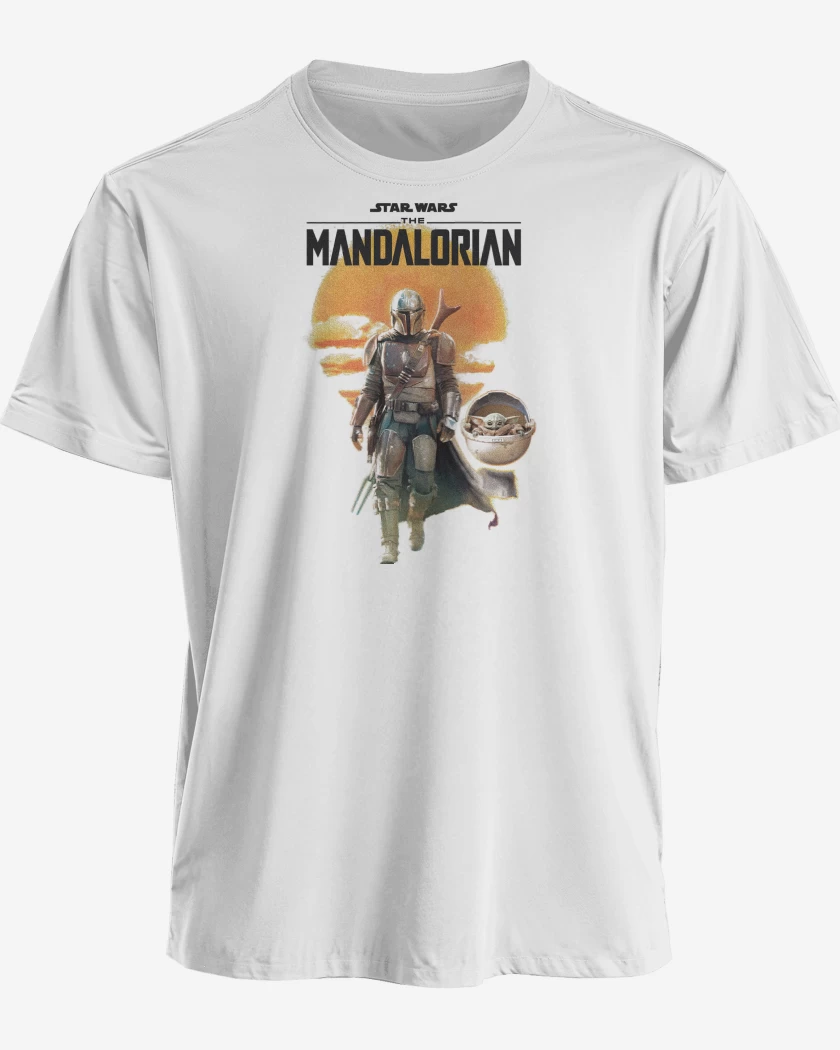 Polera premium Blanco de Mandalorian Mando