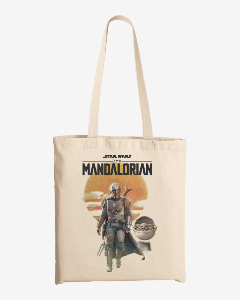 Totebag Blanco de Mandalorian Mando